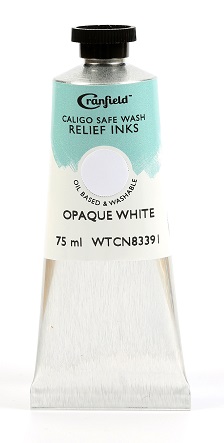 Caligo Safe Wash Relief Ink Opaque White 75ml - Click Image to Close